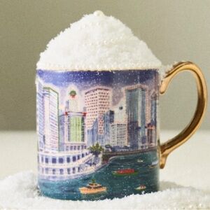 Anthropologie Holiday in the City Stoneware Mug - Chicago